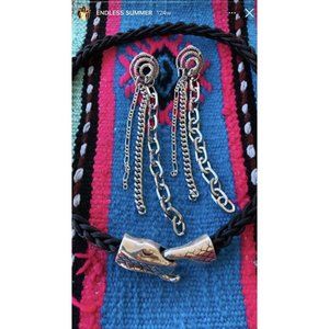 Vanessa Mooney The Serpent Chain Earrings In Silver Dangle Drop Snake Earrings